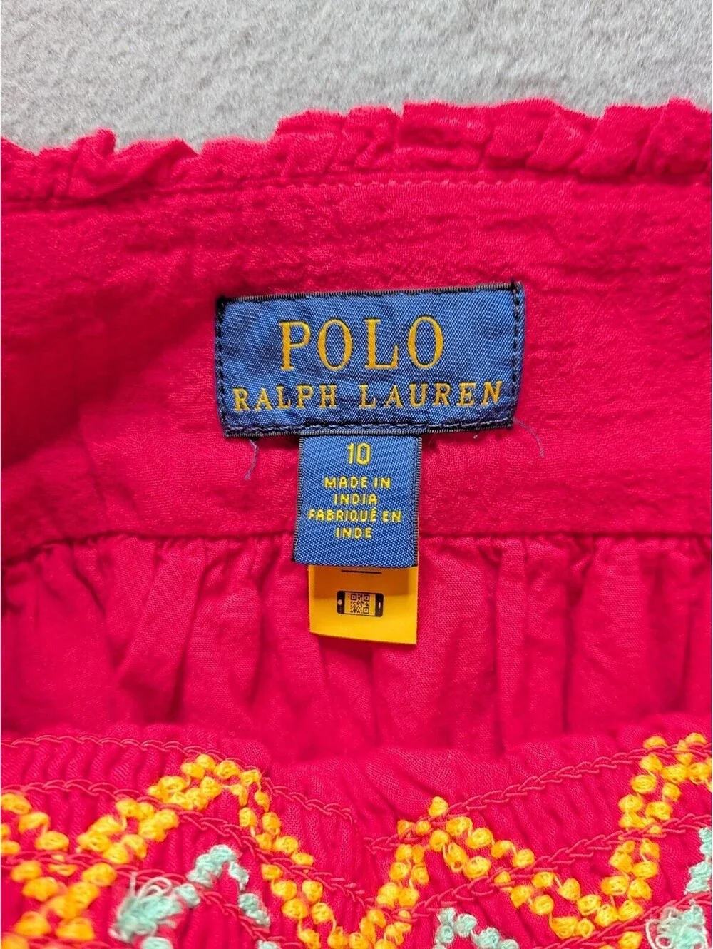 Polo Ralph Lauren Sundress Girls 10 Pink Flutter Sleeve Embroidered Gauze Boho